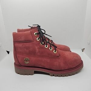Timberland youth premium 6 inch waterproof boot red size 2.5